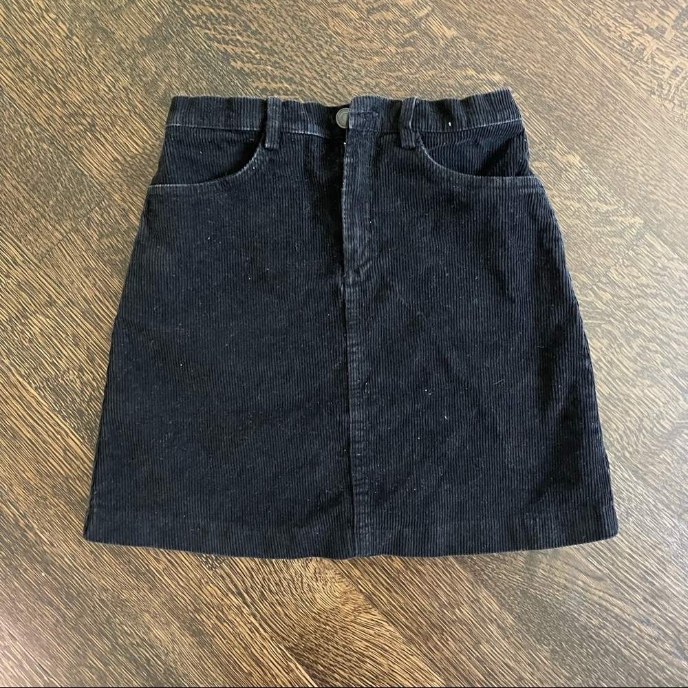 Brandy Melville Black Juliette Corduroy Skirt